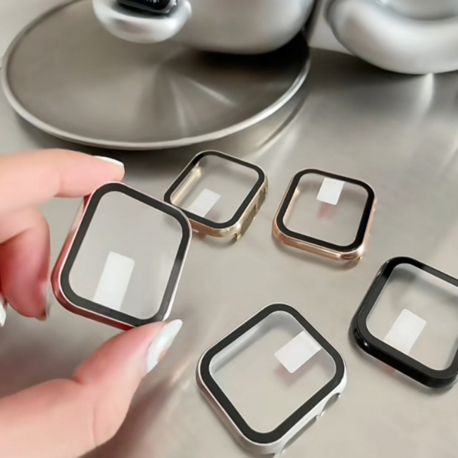 Aluminum Alloy Frame Tempered Glass Case for Apple Watch