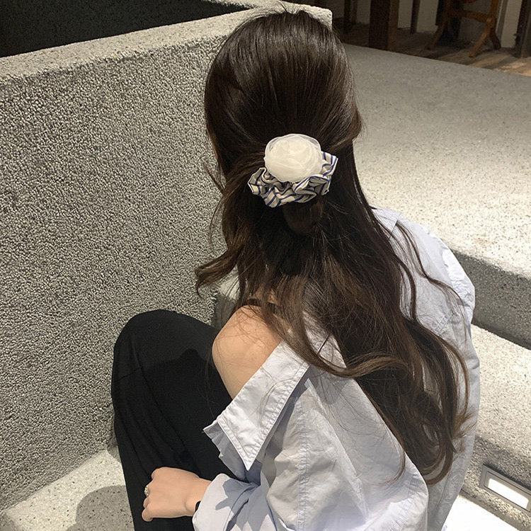 Rose Navy Style Scrunchie