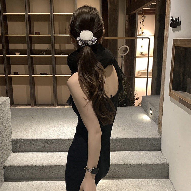 Rose Navy Style Scrunchie