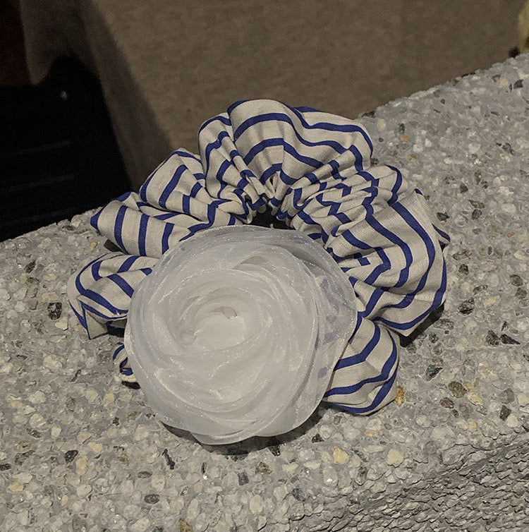 Rose Navy Style Scrunchie