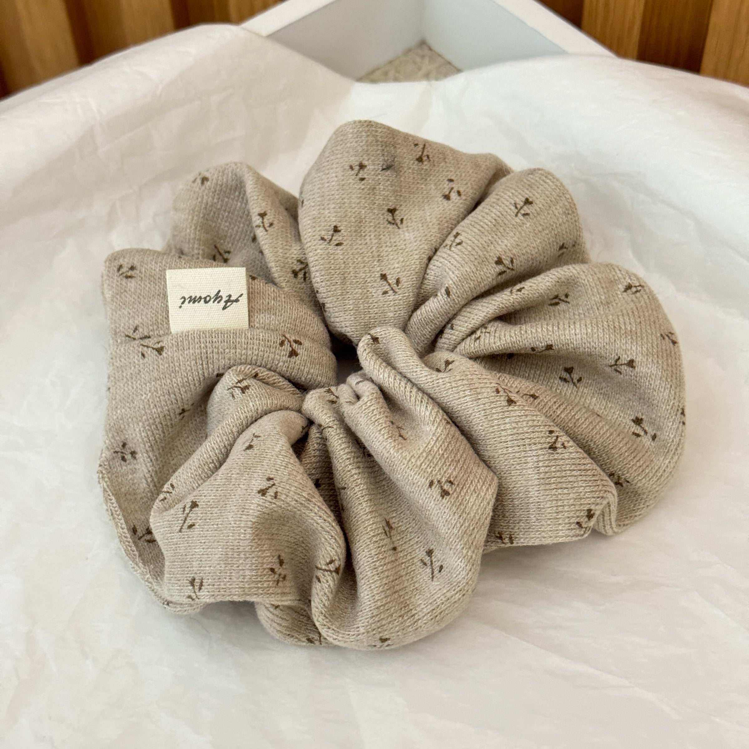 Small Floral Knit Scrunchie