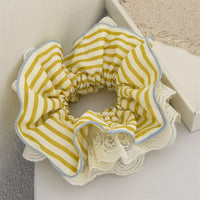 Multi Layer Lace Striped Scrunchie