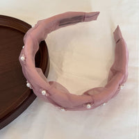 Pearl & Rhinestone Tulle Headband
