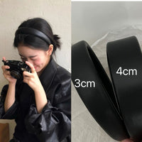 Black PU Leather Headband