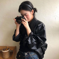 Black PU Leather Headband