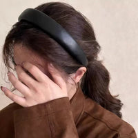 Black PU Leather Headband