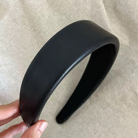 Black PU Leather Headband