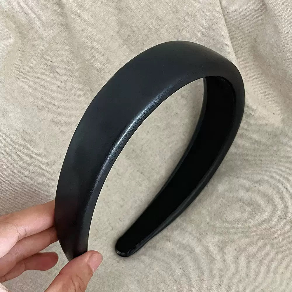 Black PU Leather Headband