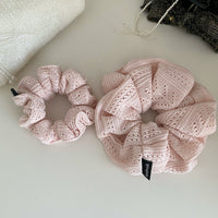 Pink Knitted Scrunchie