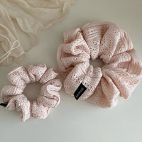 Pink Knitted Scrunchie