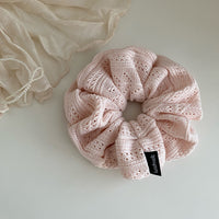 Pink Knitted Scrunchie