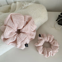 Pink Knitted Scrunchie