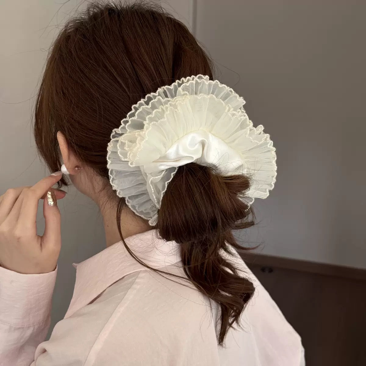 Purfle Sheer Satin Scrunchie