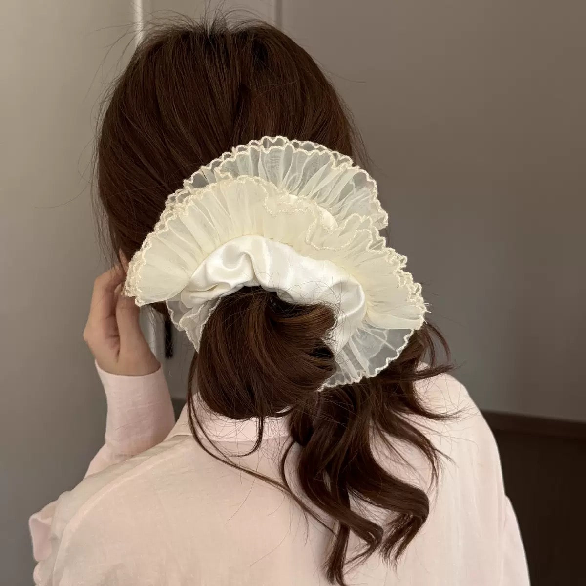 Purfle Sheer Satin Scrunchie