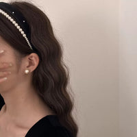 Pearl & Rhinestone Velvet Headband