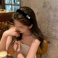 Pearl & Rhinestone Velvet Headband