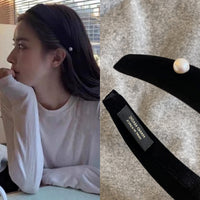 Black Velvet with Pearl Headband