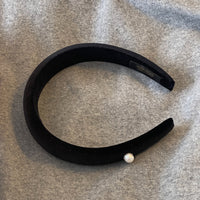 Black Velvet with Pearl Headband