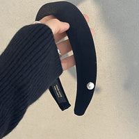 Black Velvet with Pearl Headband
