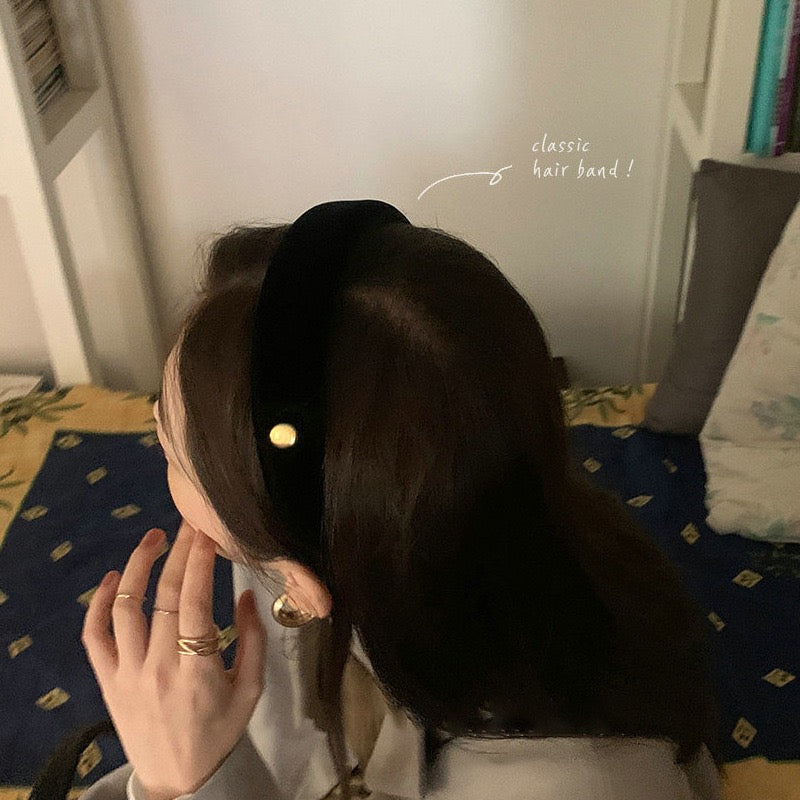 Classic Velvet with Label Headband
