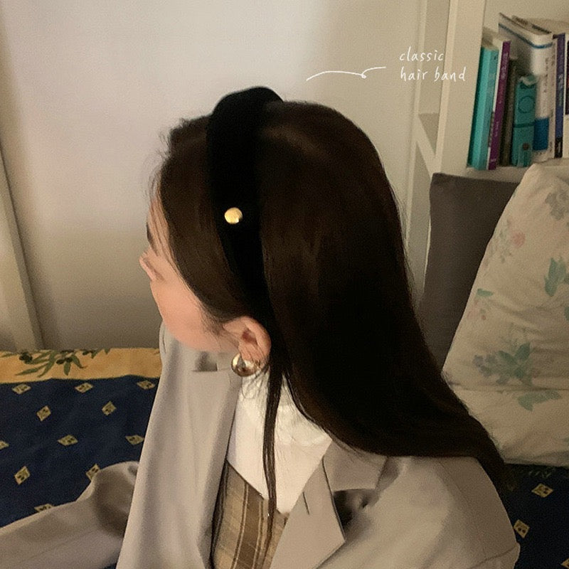 Classic Velvet with Label Headband