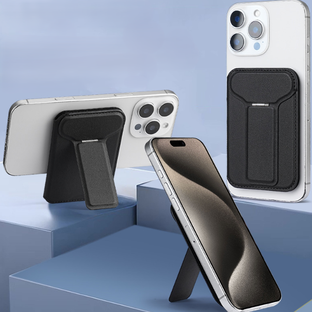Magnetic Card Holder with Flip Dual Stand
