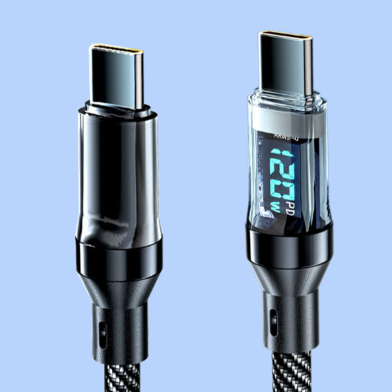 Digital Display Fast Charging Power Off Data Cable USB-C