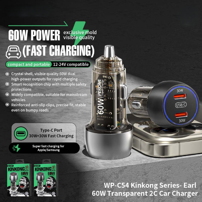 WEKOME WP-C54 Dual USB-C Car Charger
