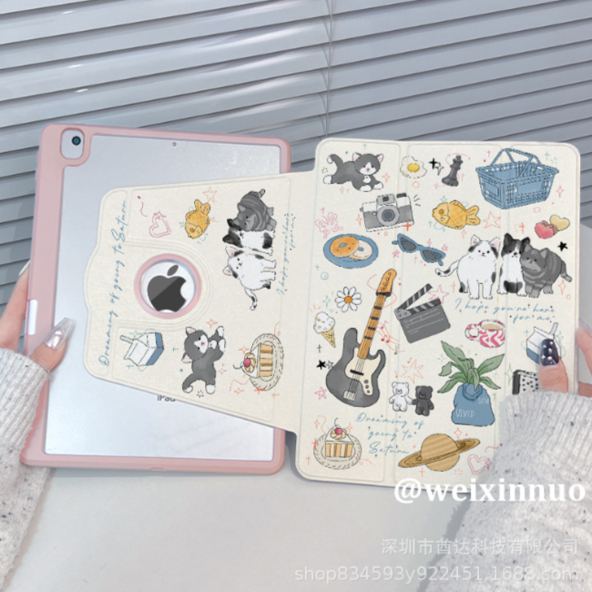 720° Rotating Acrylic Protective Case for iPad