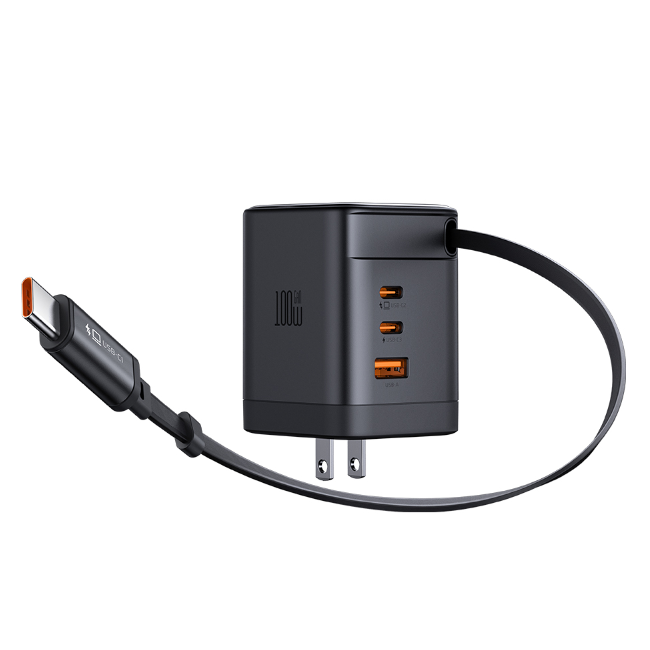 Mcdodo CH-845 FreeGO 100W GaN Charger with Built-In Retractable Cable