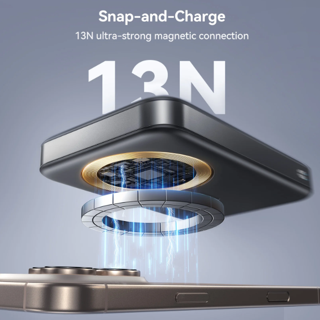 Joyroom JR-PBM12 22.5W Magnetic Wireless Power Bank with Ring Holder 10000mAh