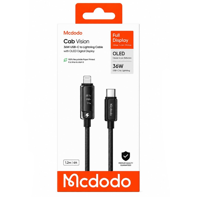 Mcdodo CA-888 Cab Vision 36W USB-C to Lightning Cable with OLED Digital Display