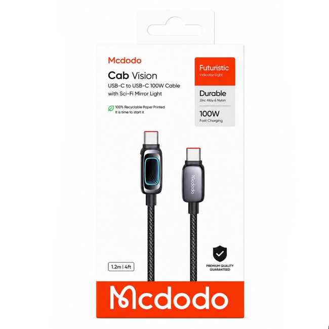 Mcdodo CA-041 Cab Vision 100W USB-C to USB-C Cable with Sci-Fi Mirror Light 1.2M
