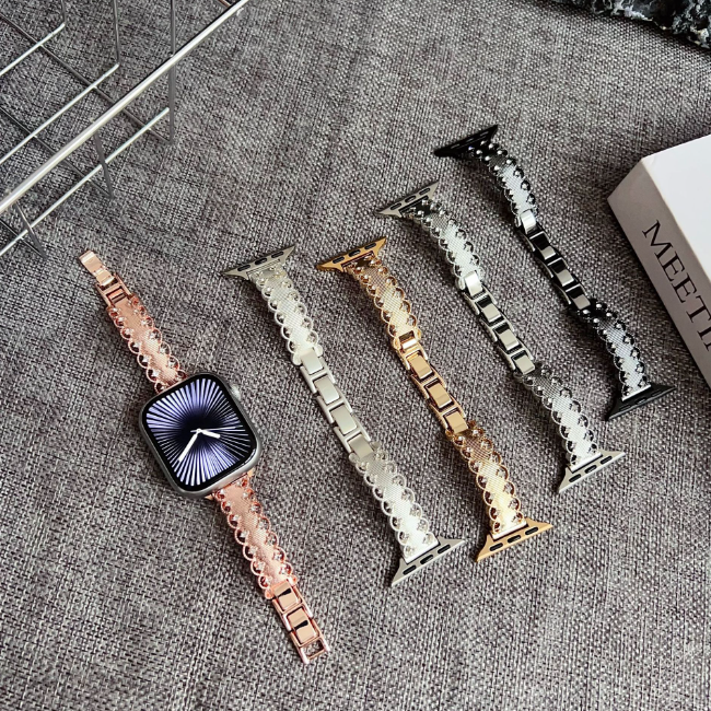 Lace Rhinestone Alloy Band for Apple Watch