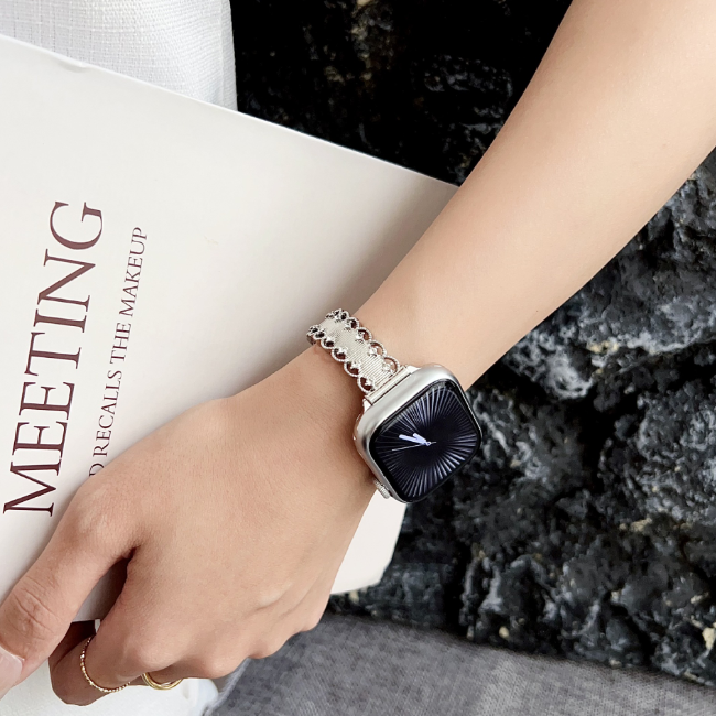 Lace Rhinestone Alloy Band for Apple Watch