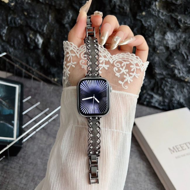 Lace Rhinestone Alloy Band for Apple Watch