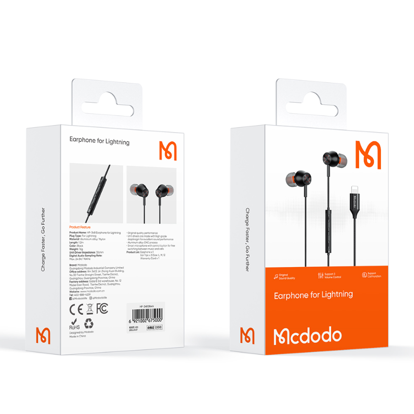 Mcdodo HP-348 Lightning Earphone