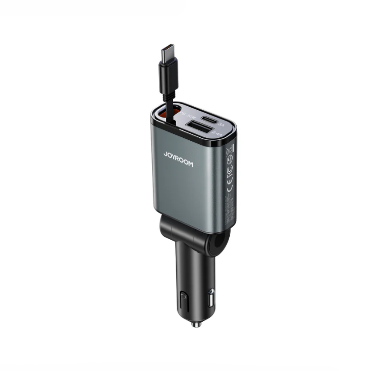 Joyroom JR-CCL07 60W 3-in-1 Retractable Car Charger