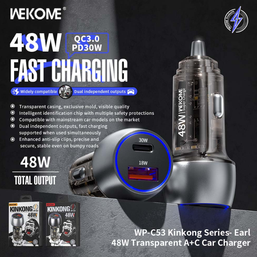 WEKOME WP-C53 48W A+C Car Charger