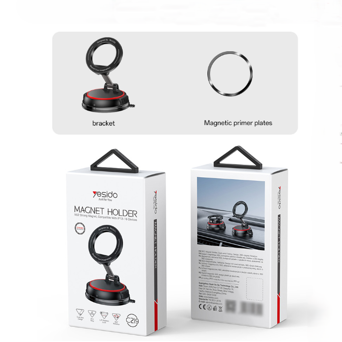 Yesido C219 360 Rotating Foldable Magnetic Car Phone Holder - Suction Cup