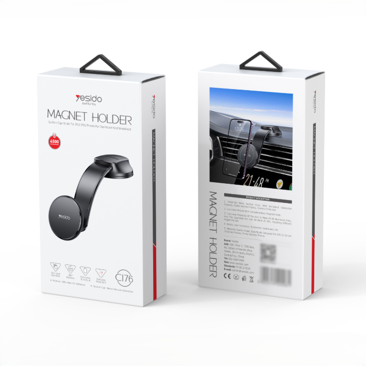 Yesido C176 Dashboard Magnetic Car Phone Holder - Suction Cup