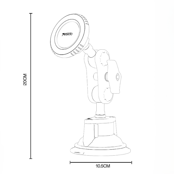 Yesido C281 360 Rotating Magnetic Car Phone Holder - Suction Cup