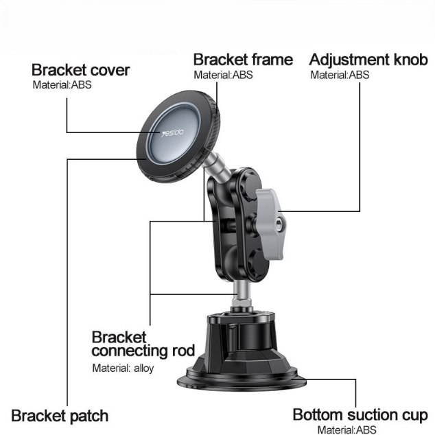 Yesido C281 360 Rotating Magnetic Car Phone Holder - Suction Cup