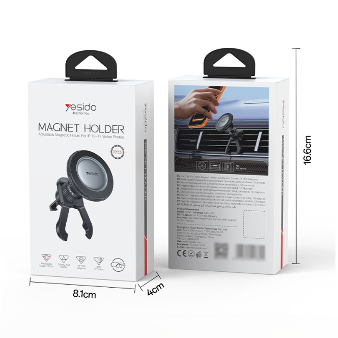 Yesido C254 360 Rotating Magnetic Car Phone Holder - Air Vent
