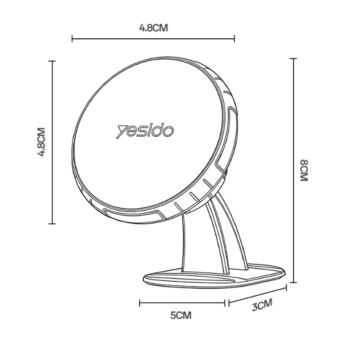 Yesido C235 360 Rotating Magnetic Car Phone Holder - Dashboard