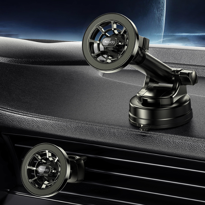 Yesido C158 360 Rotating Magnetic Car Phone Holder - Dashboard+Air Vent