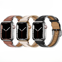 Hand-stitched Genuine Leather Chain Band for Apple Watch