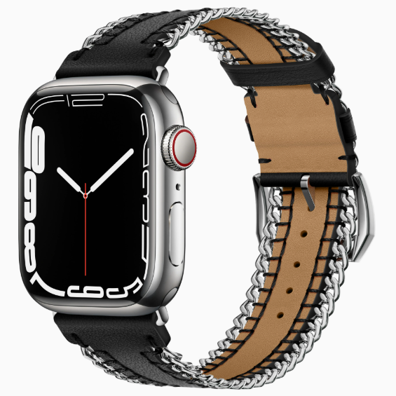 Hand-stitched Genuine Leather Chain Band for Apple Watch