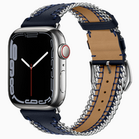 Hand-stitched Genuine Leather Chain Band for Apple Watch