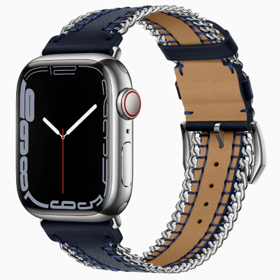 Hand-stitched Genuine Leather Chain Band for Apple Watch